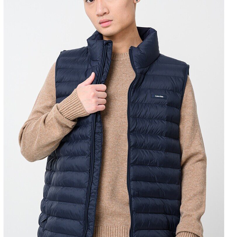 Капитониран елек с цип - Ултрамарин синьо CALVIN KLEIN