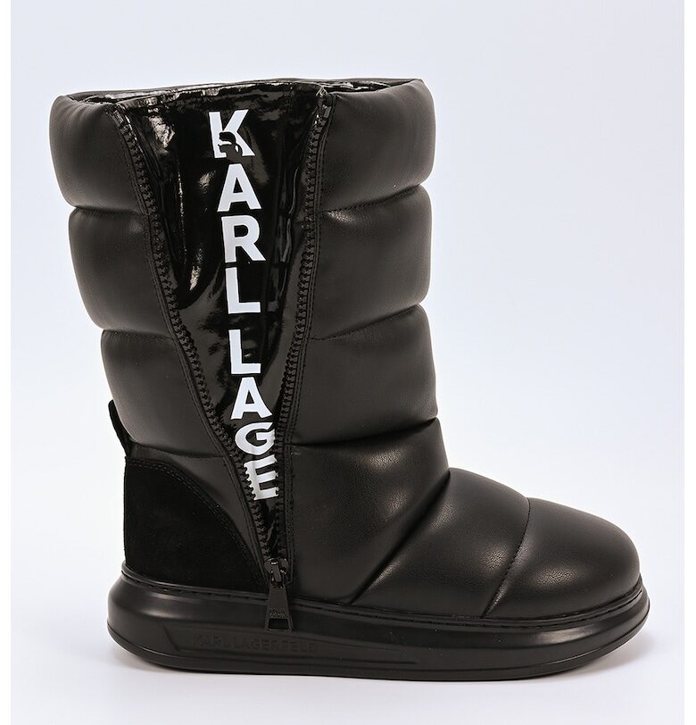 Капитонирани ботуши до прасеца с кожа Karl Lagerfeld