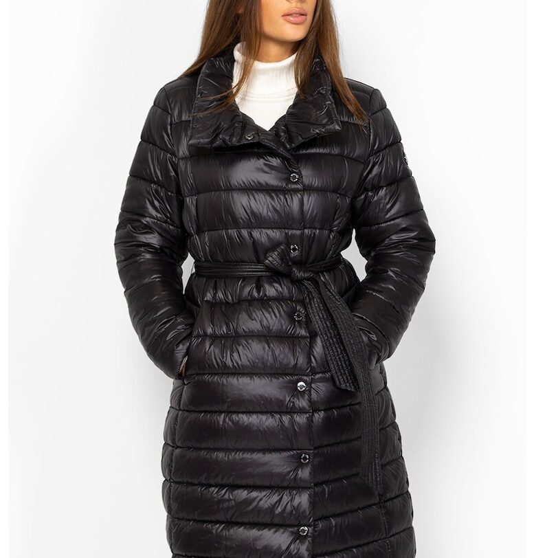 Капитонирано дълго зимно яке - Черен Heavy Tools