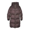Капитонирано дълго зимно яке с висока яка и пухена вата - Кафяв Baldinini