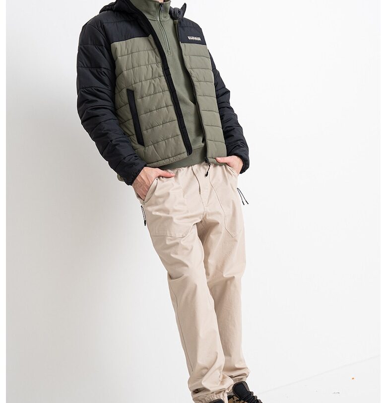 Капитонирано зимно яке Gesar с качулка - Черен/Каки Napapijri