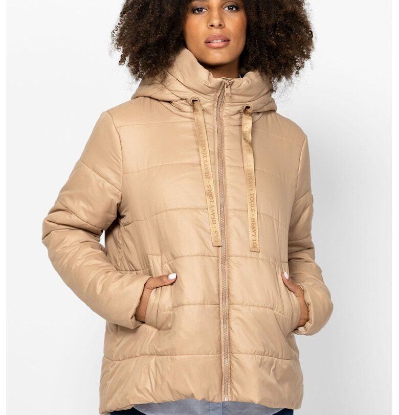 Капитонирано зимно яке Nia с качулка - Бежов Heavy Tools