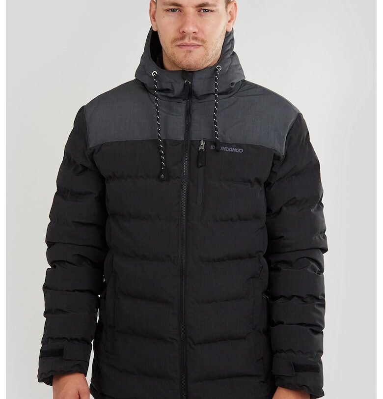 Капитонирано зимно яке Passat с качулка - Черен/Tъмносив Fundango