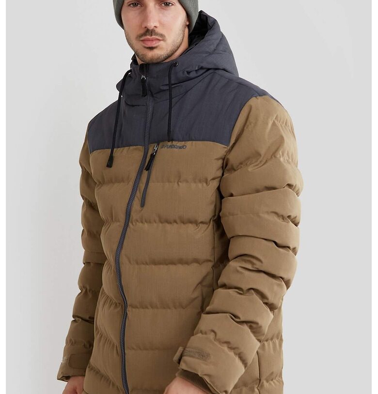 Капитонирано зимно яке Passat с качулка - Карамел/Антрацитно сиво Fundango