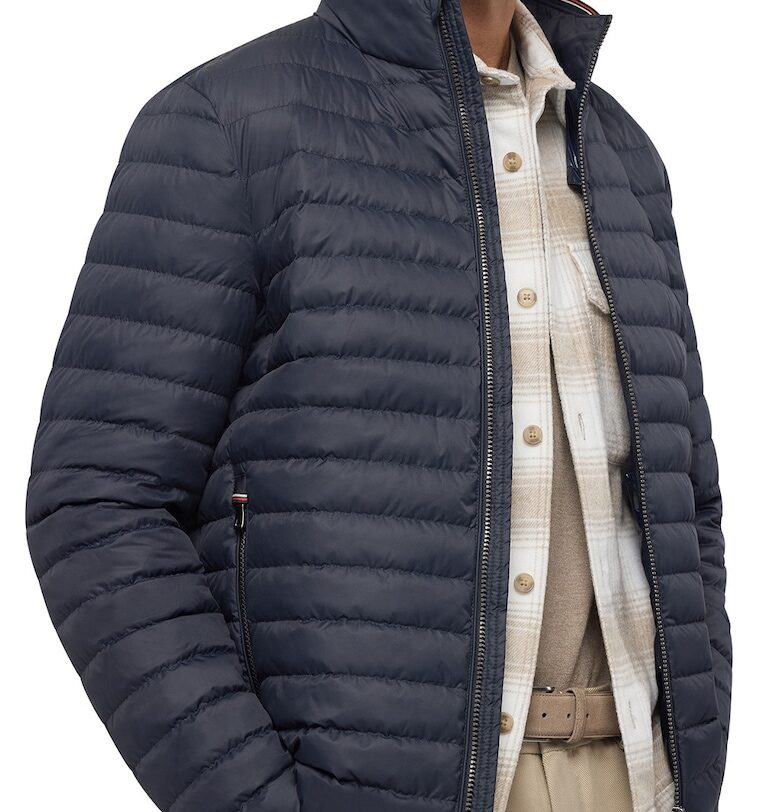 Капитонирано зимно яке Warren с джобове встрани - Тъмносин Geox