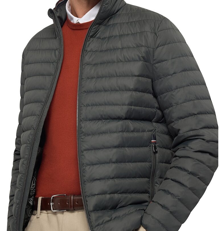 Капитонирано зимно яке Warren с джобове встрани - Tъмносив Geox