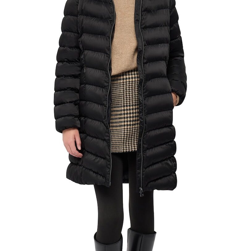 Капитонирано зимно яке Zosma с отделяща се качулка - Черен Geox