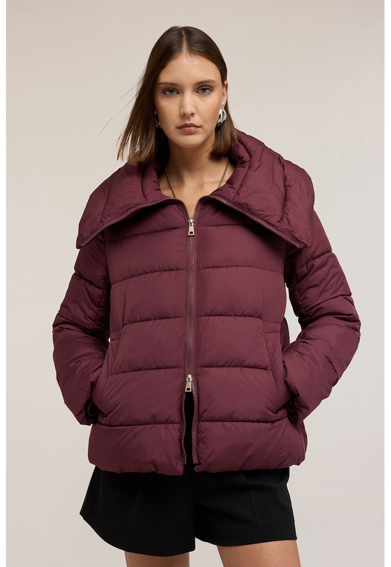Капитонирано зимно яке с висока яка - Тъмновиолетов Motivi