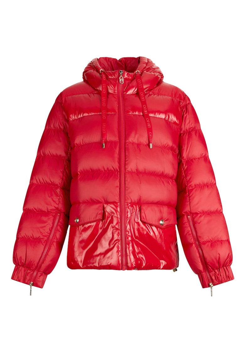 Капитонирано зимно яке с джобове с капаче - Червен Liu Jo