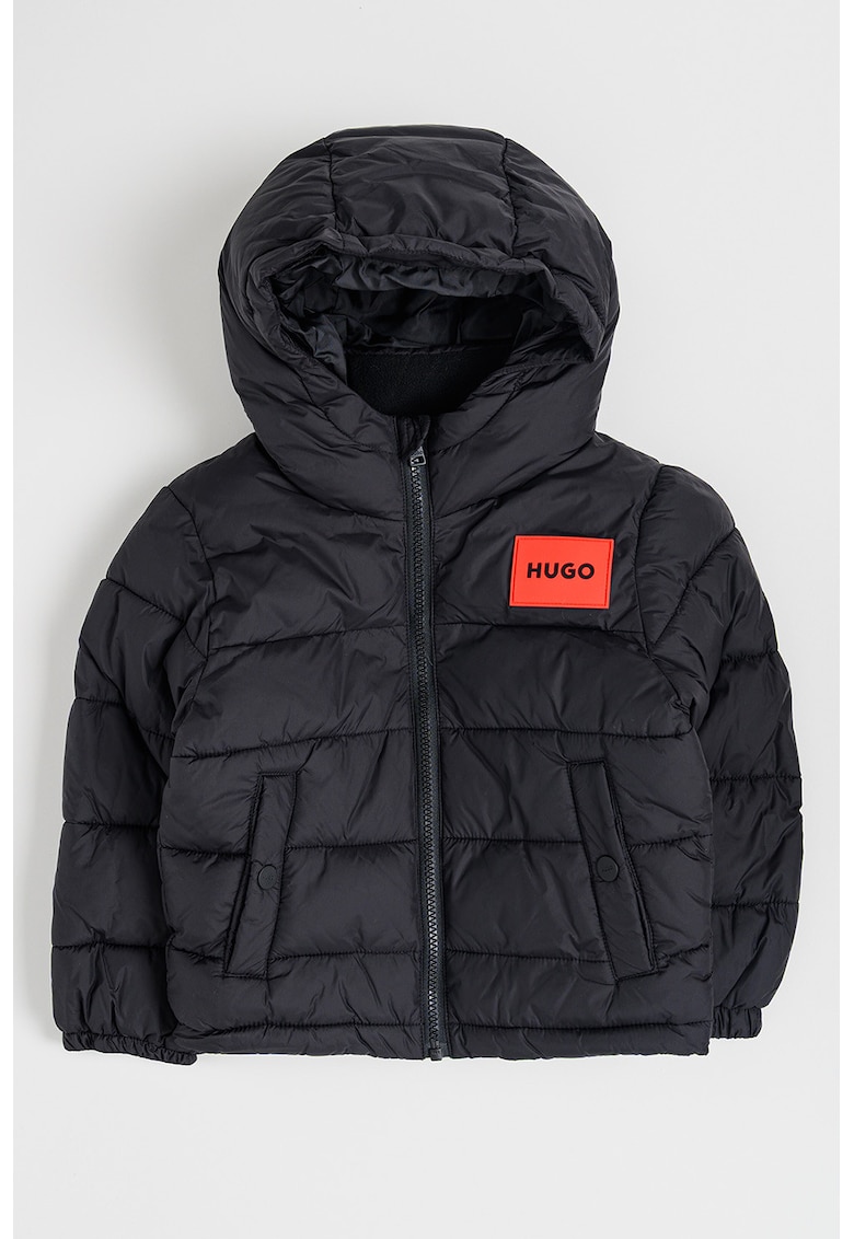 Капитонирано зимно яке с качулка - Черен HUGO