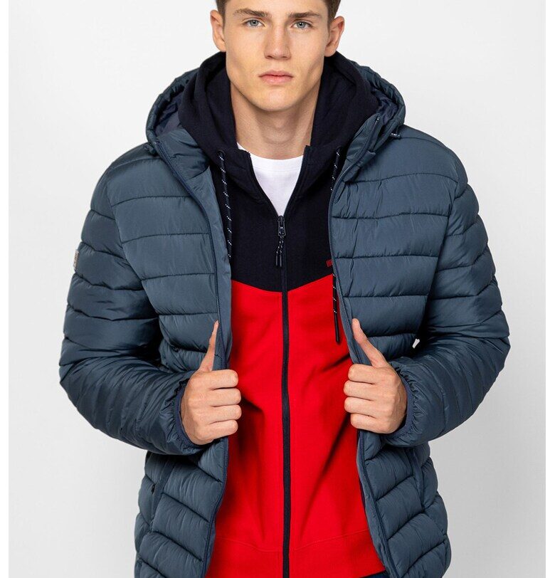 Капитонирано зимно яке с качулка - Тъмносин Heavy Tools