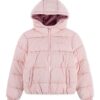 Капитонирано зимно яке с качулка - Бледо розово Levis