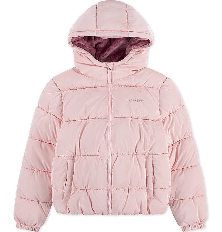 Капитонирано зимно яке с качулка - Бледо розово Levis