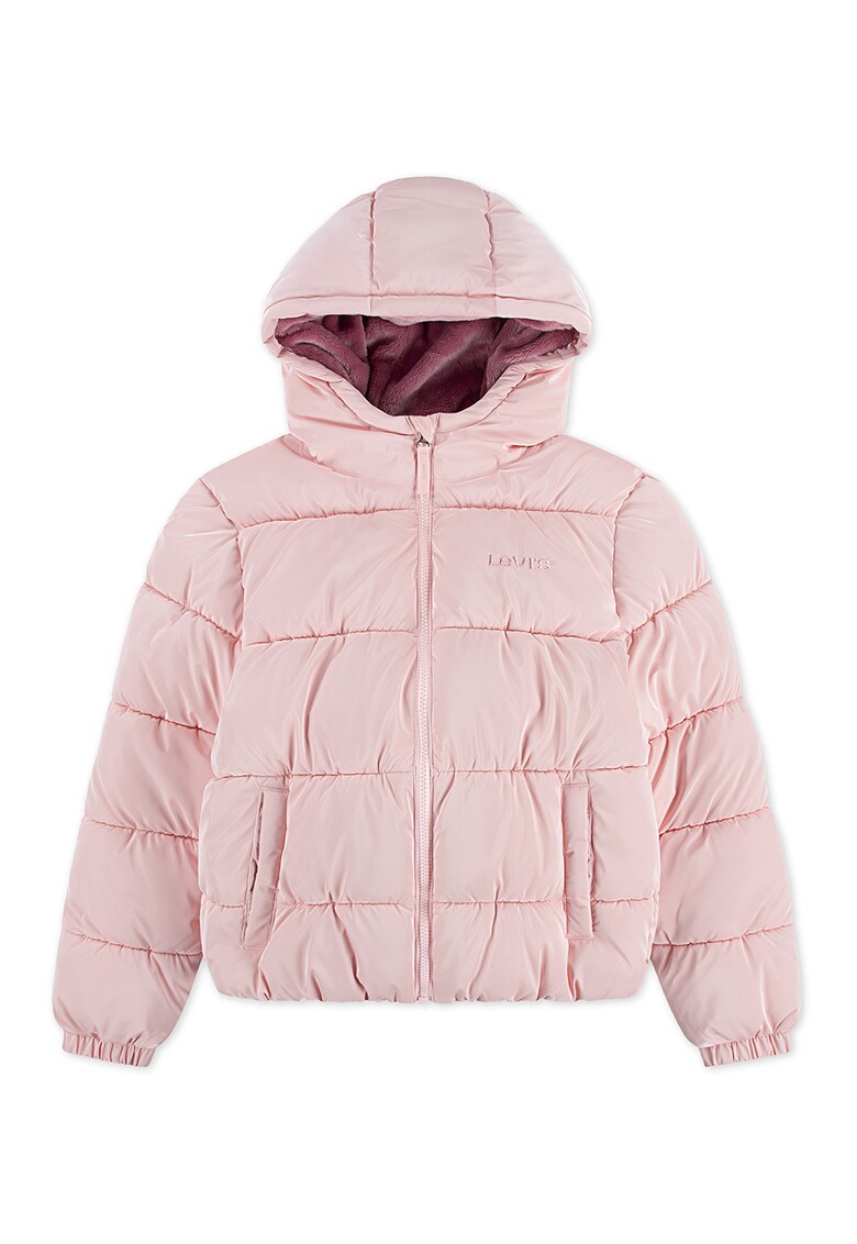 Капитонирано зимно яке с качулка - Бледо розово Levis