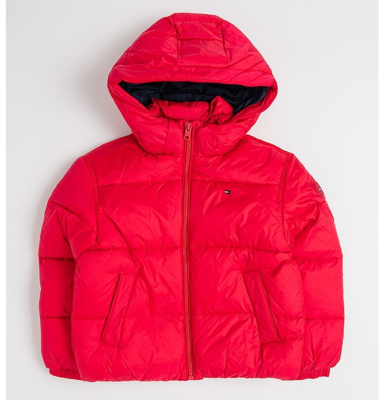 Капитонирано зимно яке с качулка - Малина Tommy Hilfiger