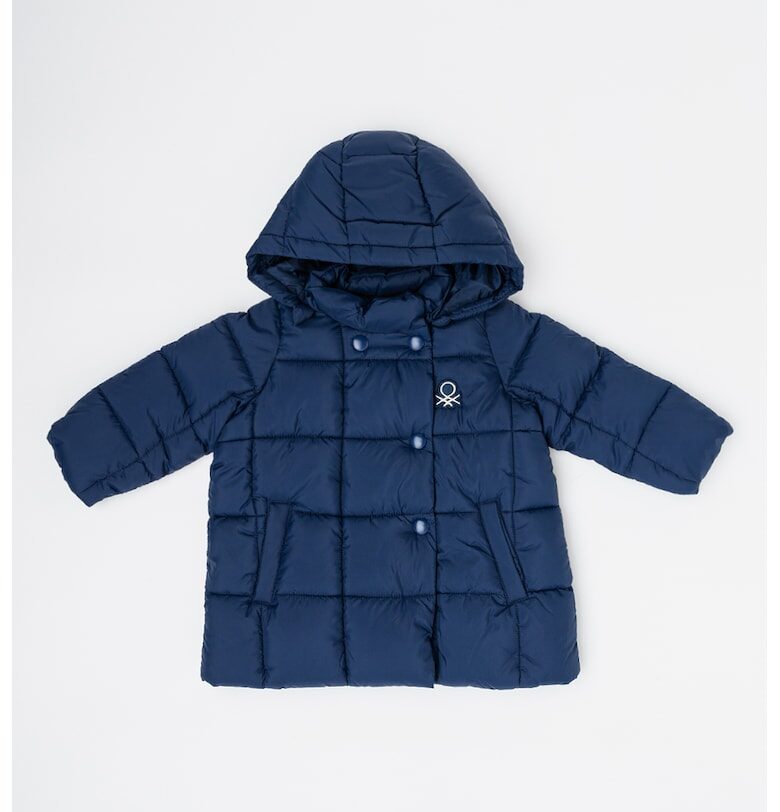 Капитонирано зимно яке с качулка - Тъмносин United Colors of Benetton