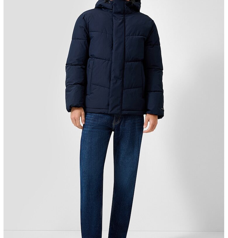 Капитонирано зимно яке с качулка - Тъмносин QS