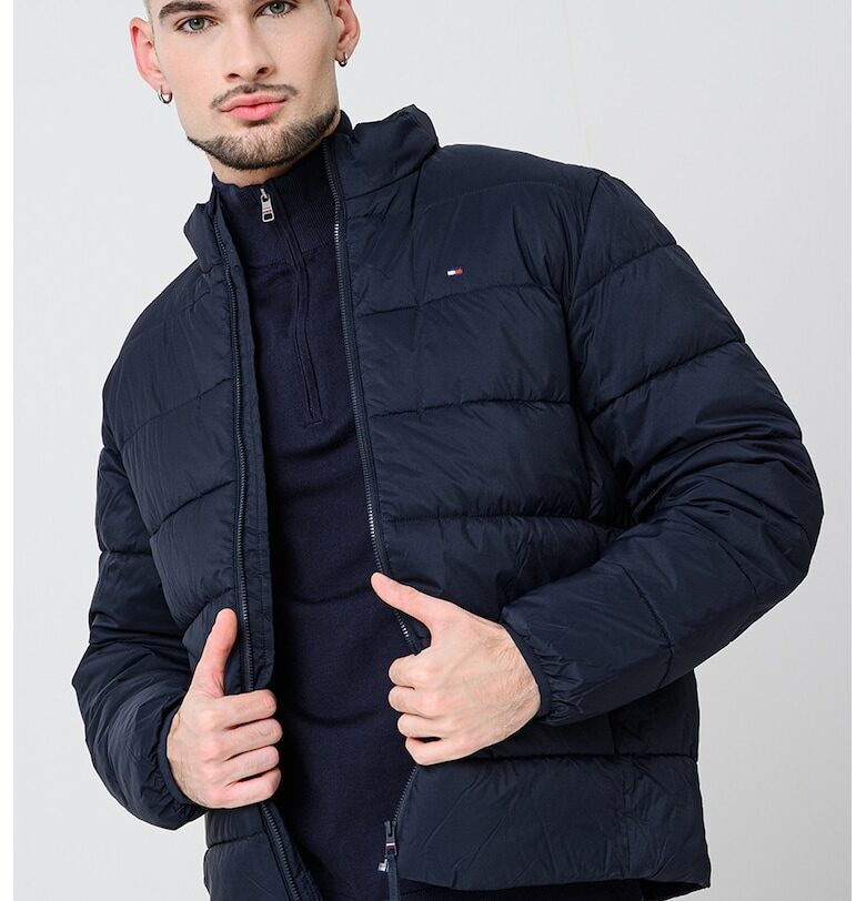 Капитонирано зимно яке с миди яка - Черен Tommy Hilfiger