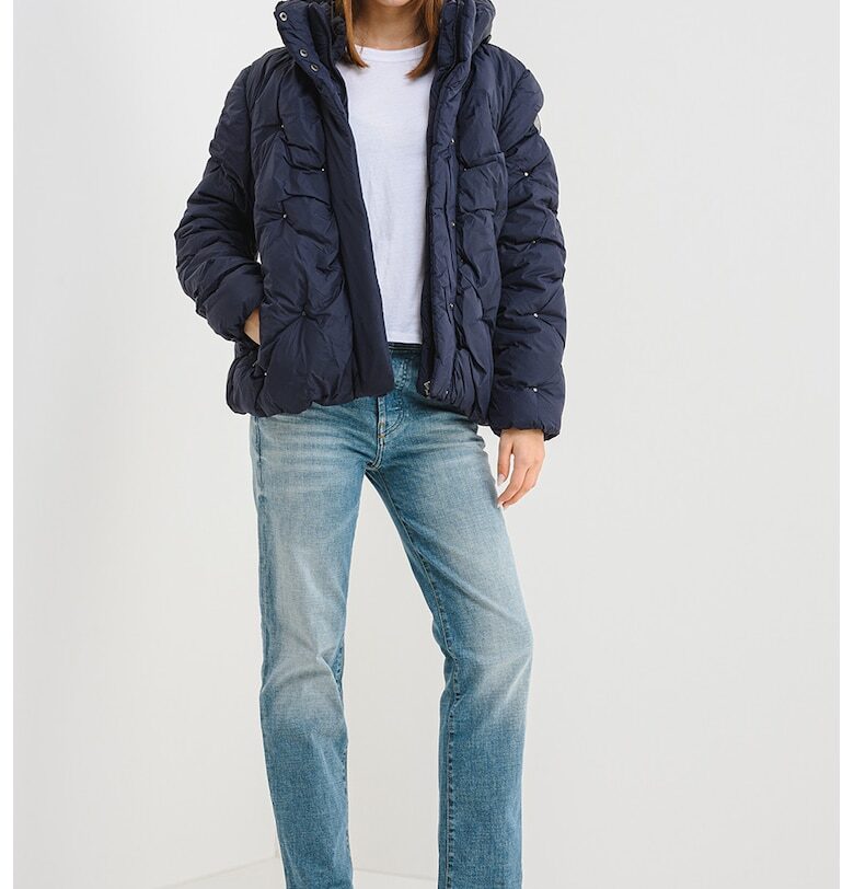 Капитонирано късо яке Berola с капси - Тъмносин Geo Norway