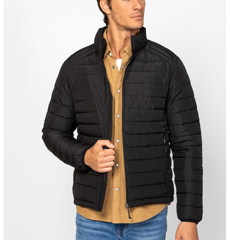 Капитонирано яке с цип - Черен Heavy Tools