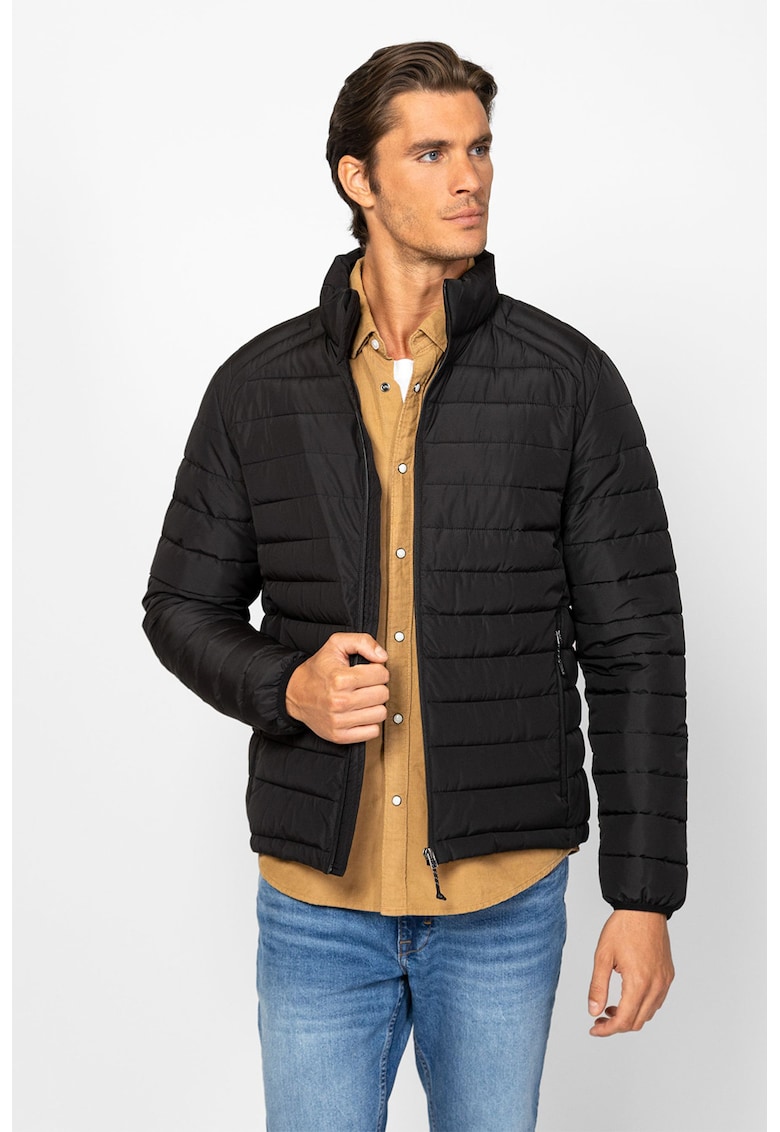 Капитонирано яке с цип - Черен Heavy Tools