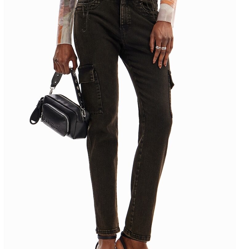 Карго дънки с висока талия - Черен DESIGUAL