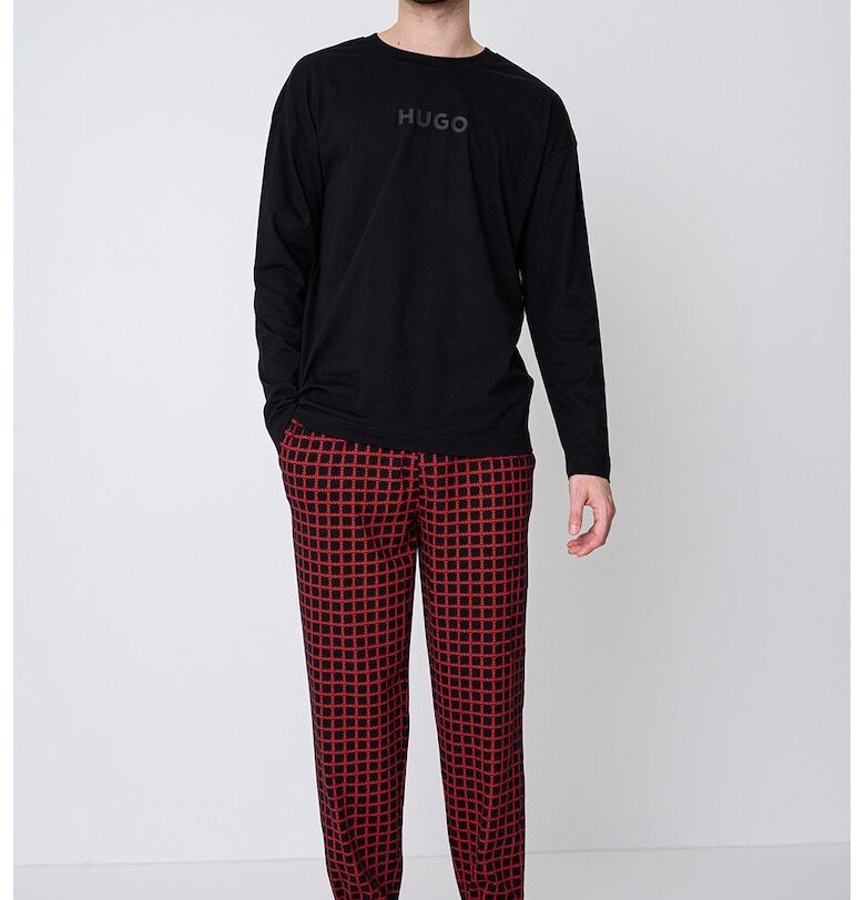 Карирана пижама с джобове - Червен/Черен HUGO