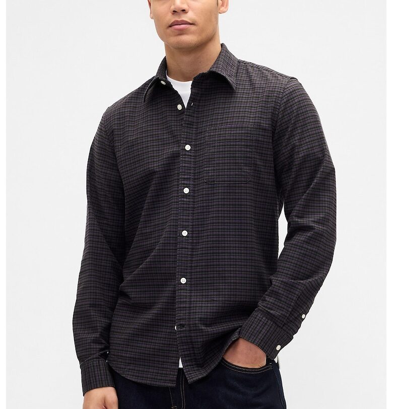 Карирана риза Oxford - Виолетов/Каки/Антрацитно сиво GAP