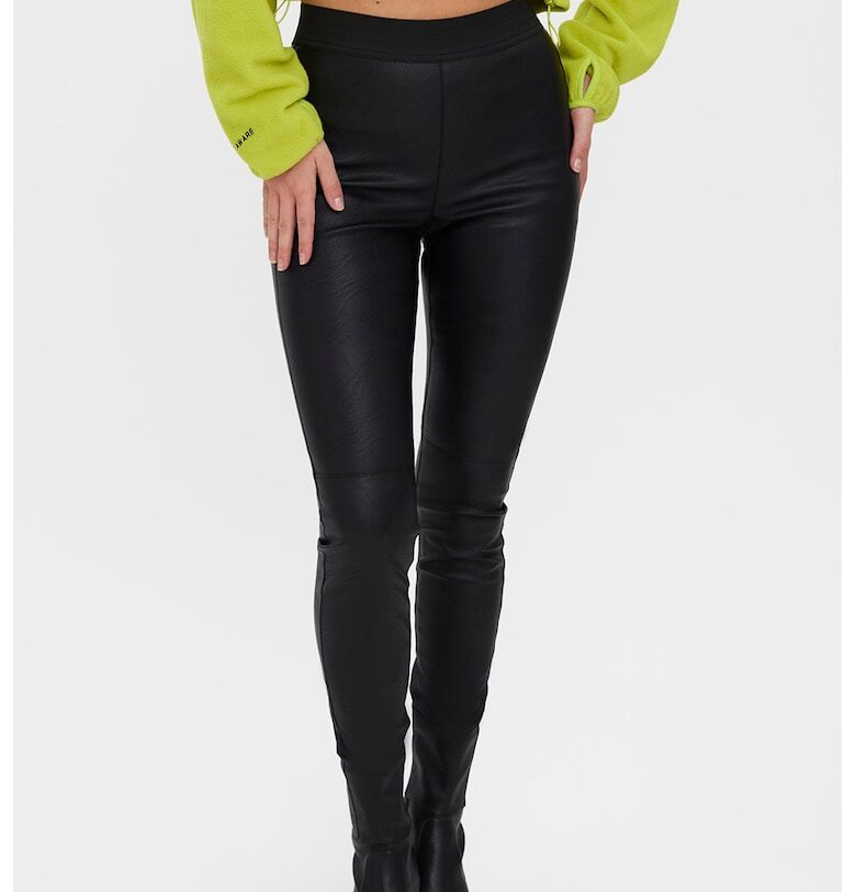 Клин с висока талия и кожен ефект Vero Moda