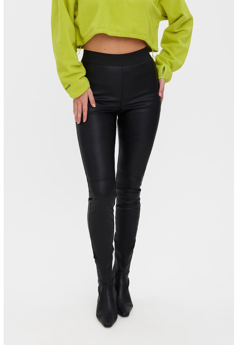 Клин с висока талия и кожен ефект Vero Moda