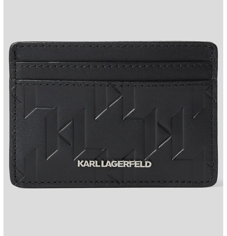Кожен калъф за карти с лого Karl Lagerfeld