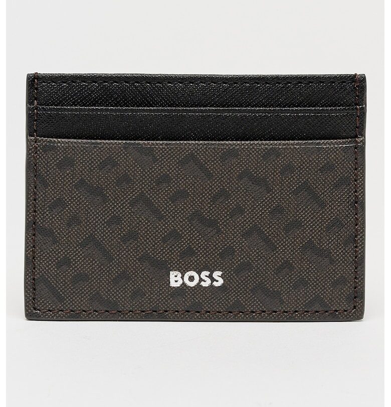 Кожен калъф за карти с принт BOSS