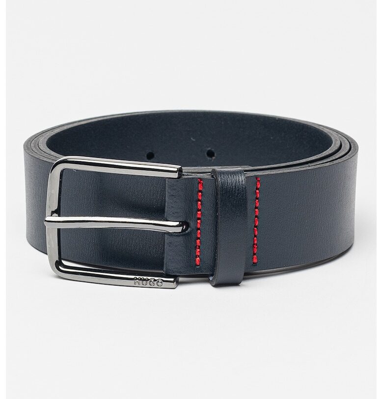 Кожен колан Gerik с контрастни шевове HUGO