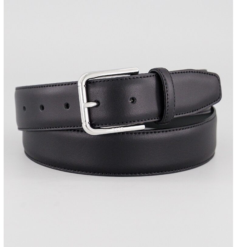 Кожен колан с метална тока BOSS