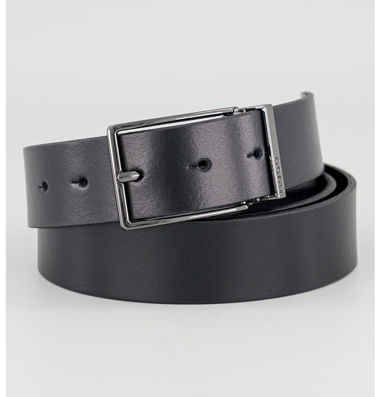 Кожен колан с метална тока HUGO