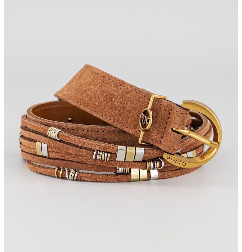 Кожен колан с метална тока Pinko
