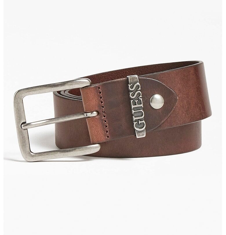 Кожен колан с метално лого GUESS