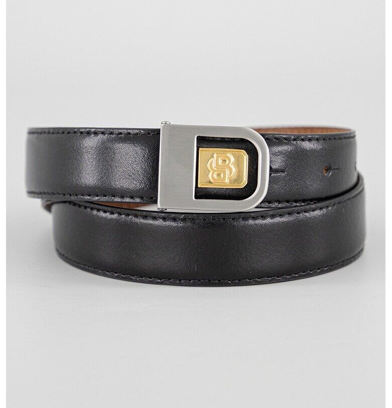 Кожен колан с тока с лого BOSS