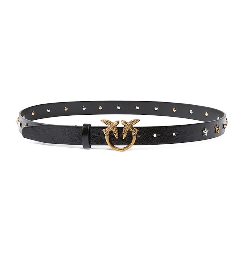 Кожен колан с тока с лого Pinko