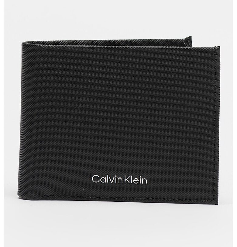 Кожен портфейл с двойно прегъване и лого CALVIN KLEIN