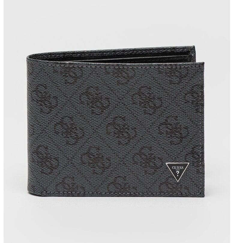 Кожен портфейл с двойно прегъване и монограм GUESS