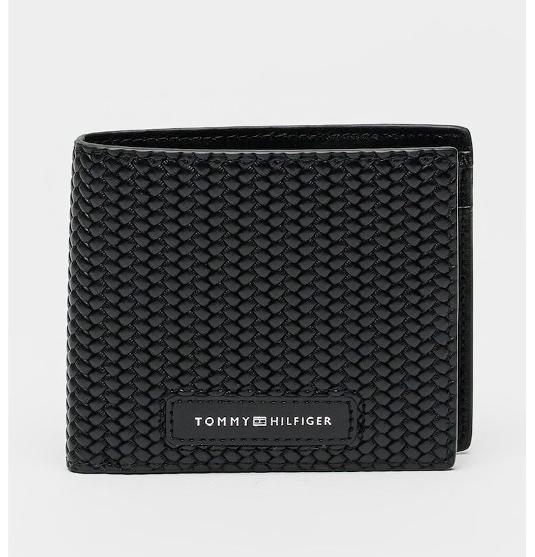 Кожен портфейл с двойно прегъване и релеф Tommy Hilfiger