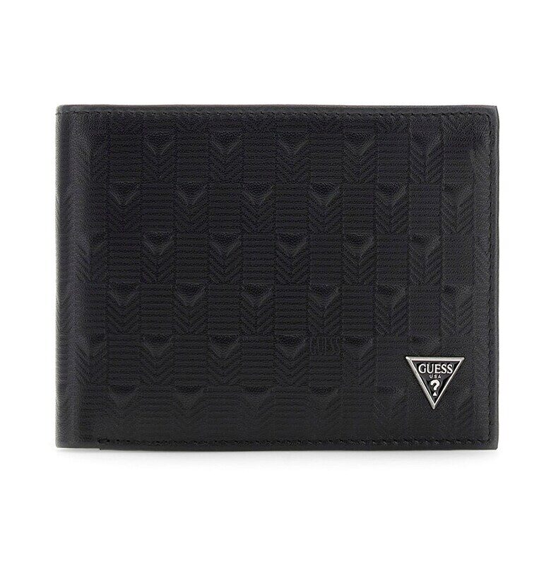 Кожен портфейл с метално лого GUESS