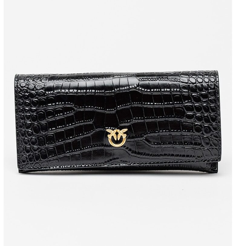 Кожен портфейл с презрамка тип верижка Pinko