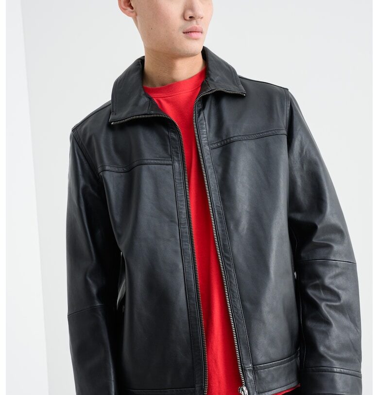 Кожен шакет Jorest с цип - Черен BOSS