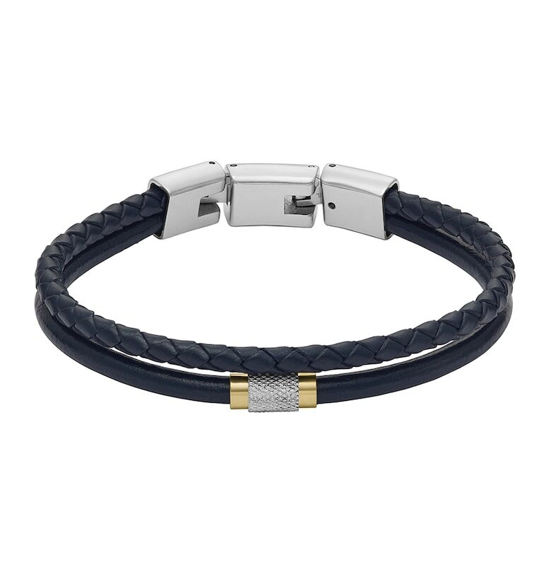 Кожена двуредова гривна Fossil