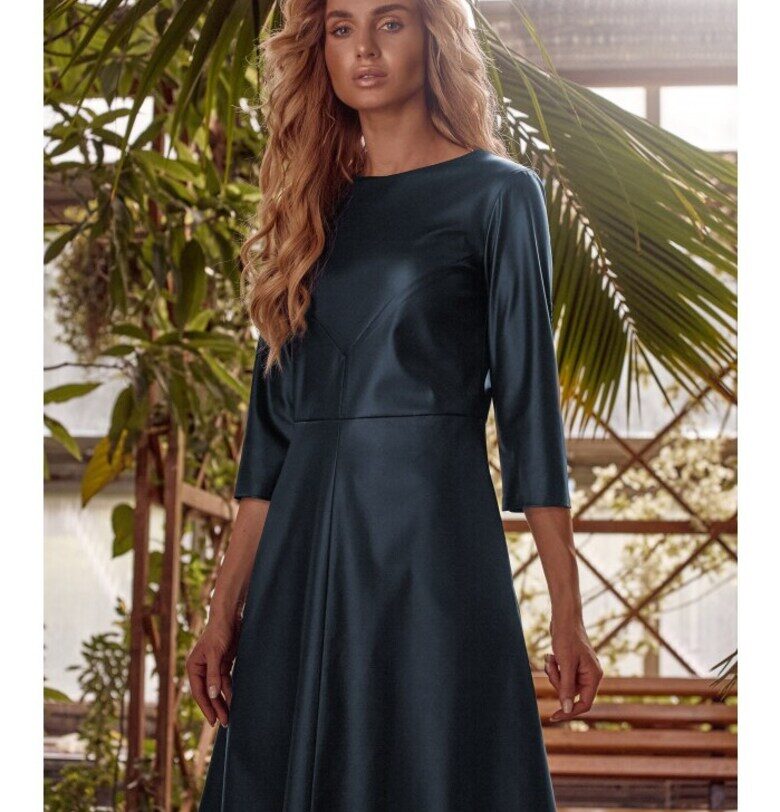 Кожена рокля - зелена MOE