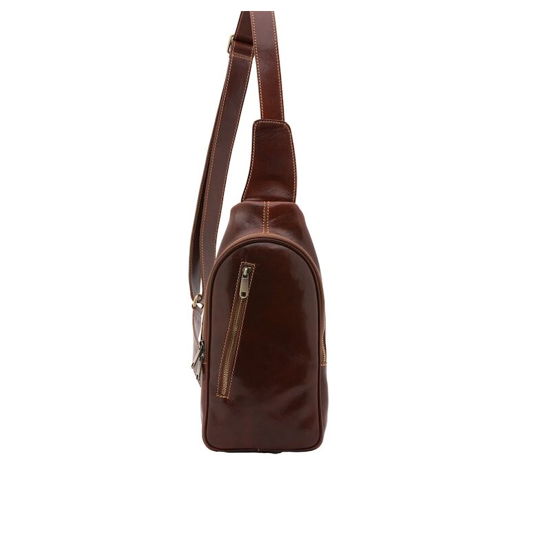 Кожена чанта с преден джоб с цип I Fratelli