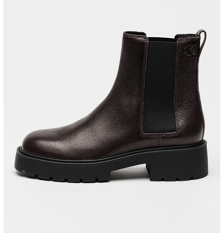 Кожени боти Chelsea с масивен ток CALVIN KLEIN JEANS