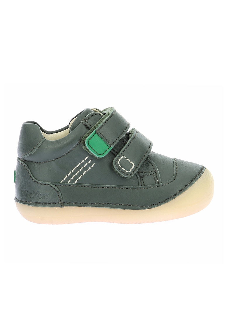 Кожени боти с контрастни шевове Kickers kids